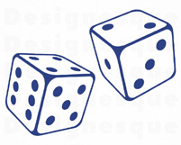 Tumbling dice to symbolise  'random' 