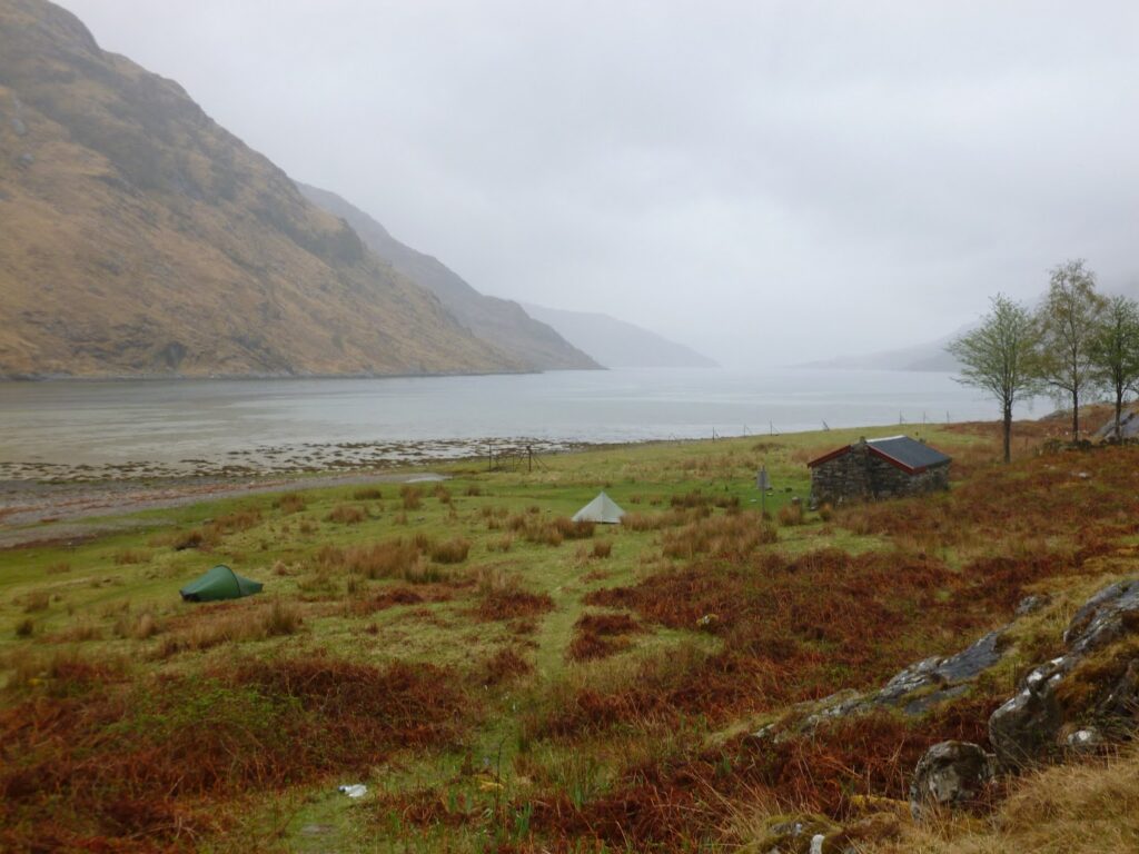 Sourlies bothy and Loch Nevis