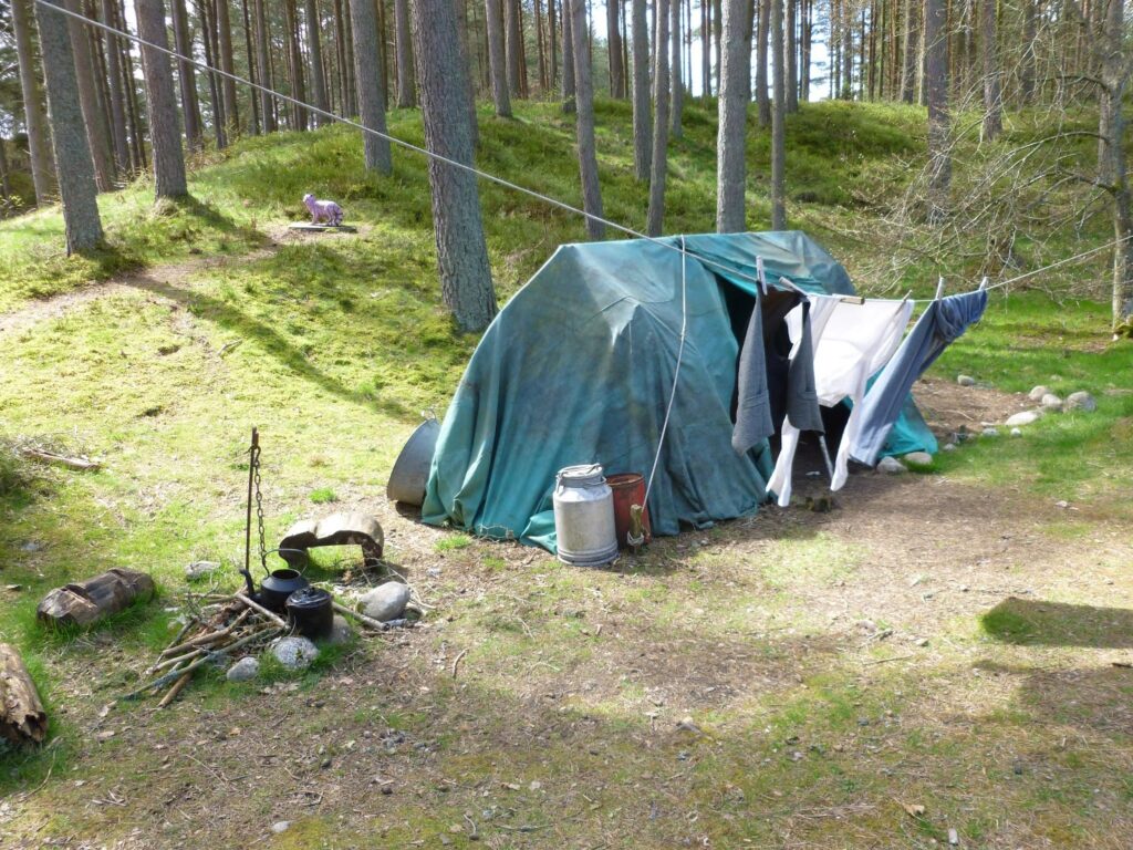 A travellers' or tinker's camp exhibit at the Highland Folk Museum