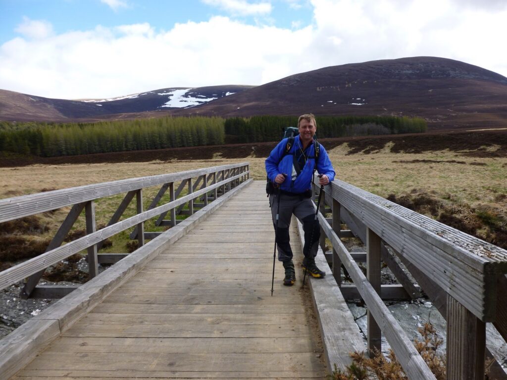 David on bridge across the River Feshie
