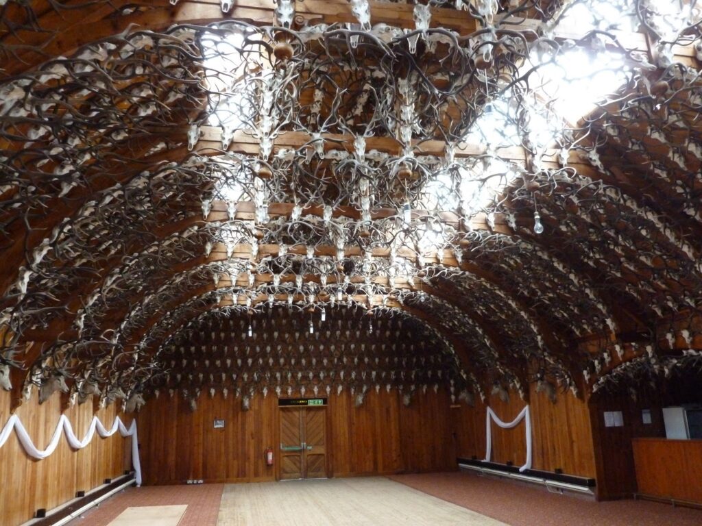 Mar Lodge Ball Room with its 2500 antlers