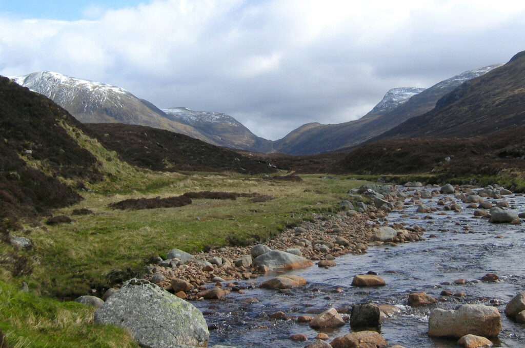 Uisge Labhair and Bealach Dubh in distance