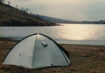 Tent pitched at east end of Lochan Sron Smeur