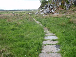 Paving slabs on footpath from Dunadd
