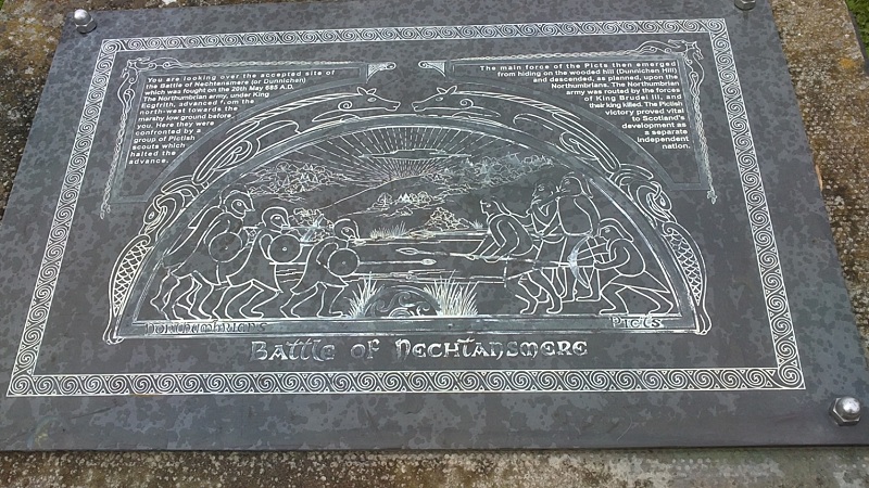 Dunnichen Hill plaque on cairn