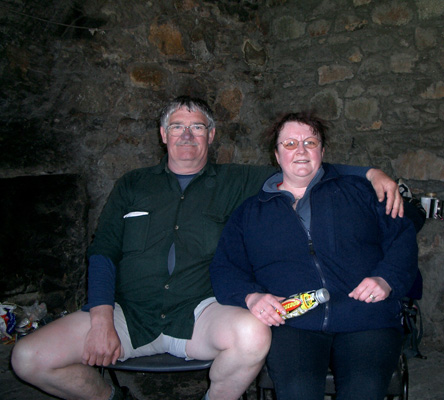 Bernie & Pauline at Loch Chiarain Bothy