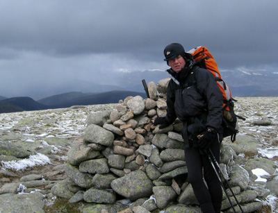 Phil by summit cairn on Carn an t-Sagairt Mor