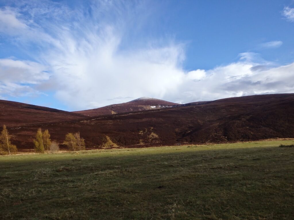 The skies above Mount Keen cleared to reveal the summit
