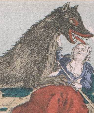 Woman being attacked by the beast