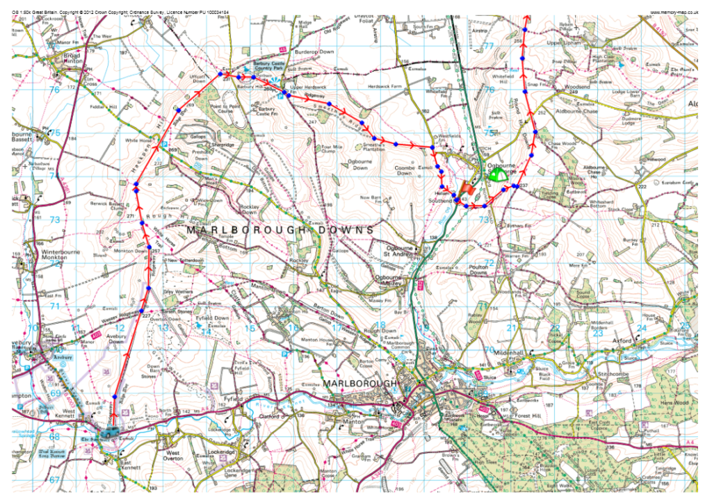 First day map showing route