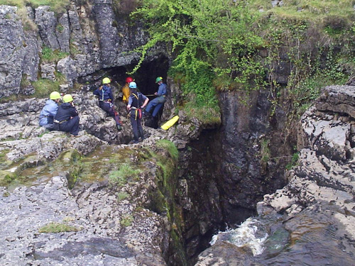 Cavers at Calf Holes