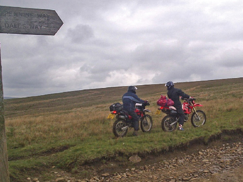 Two lads on trail bikes
