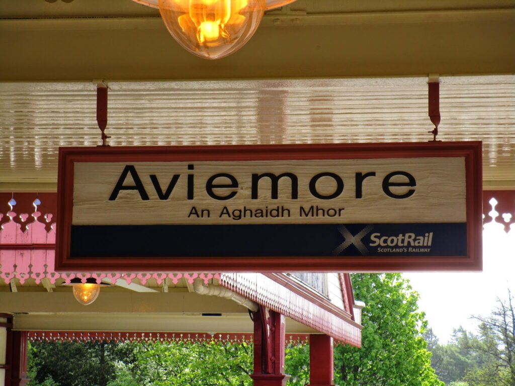 Aviemore station sign