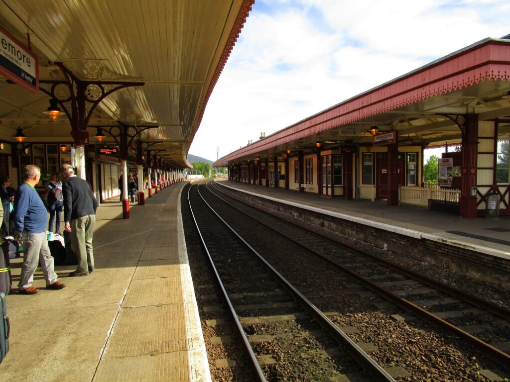Aviemore Station platform - no train yet