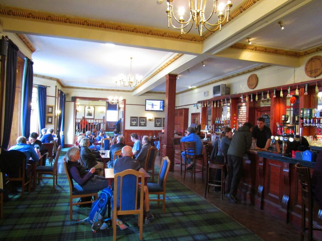 Challengers fill the bar at the Fife Arms