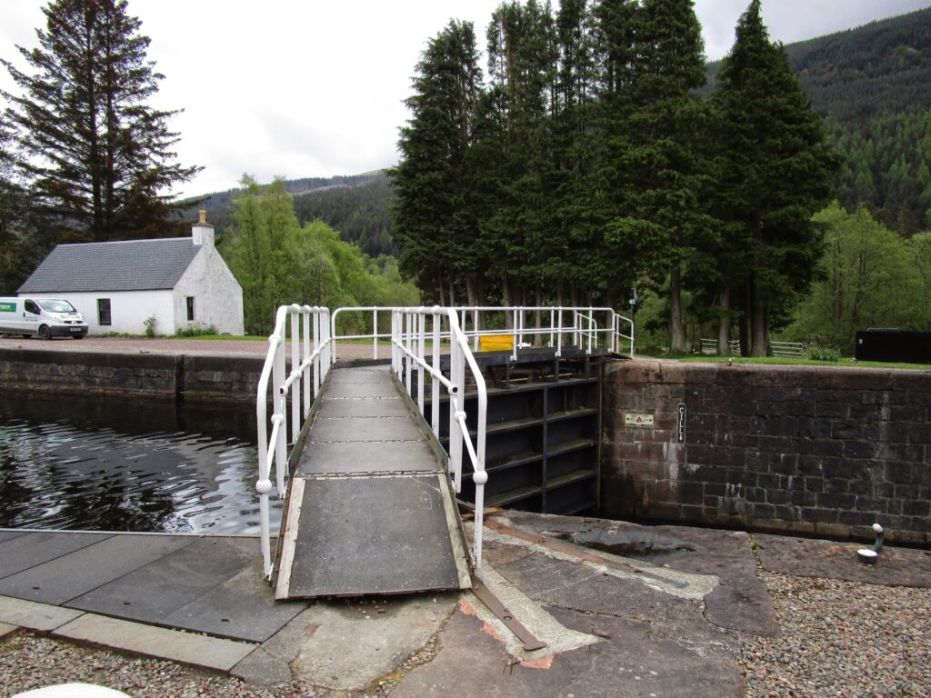 Walkway over the lock gates