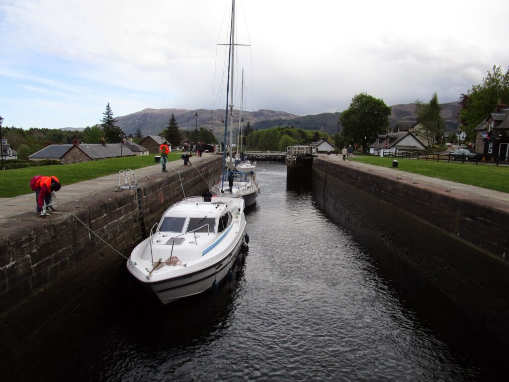 Small sailing boats in the lock