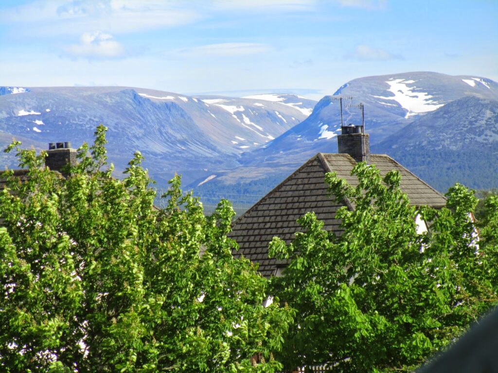 Telephoto close up of the Lairig Ghru pass